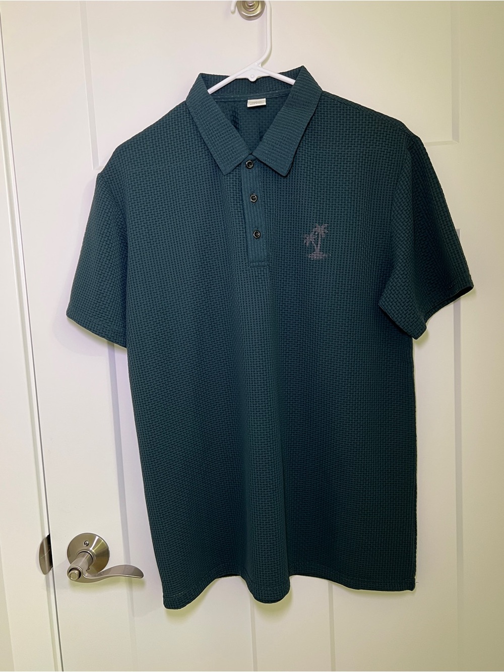 ON SALE!! Men's Textured Polo Shirt in Dark Teal